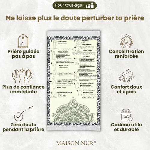 Tapis d'apprentissage avec guide illustré intégré | Maison Nur