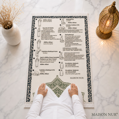 Tapis d'apprentissage avec guide illustré intégré | Maison Nur