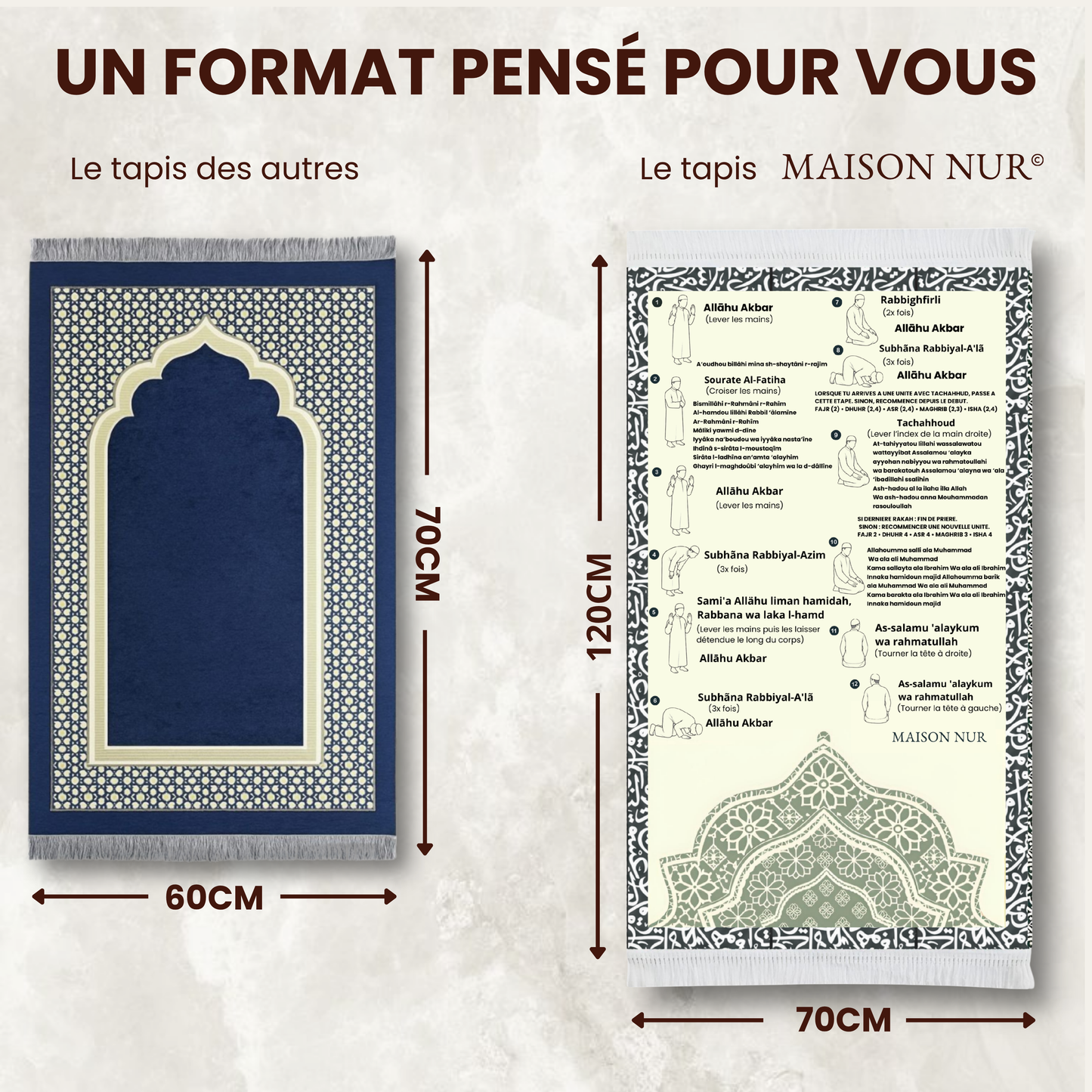 Tapis d'apprentissage avec guide illustré intégré | Maison Nur